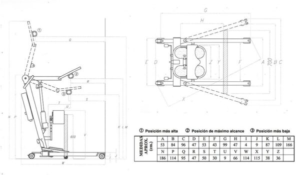 Grúa bipedestación