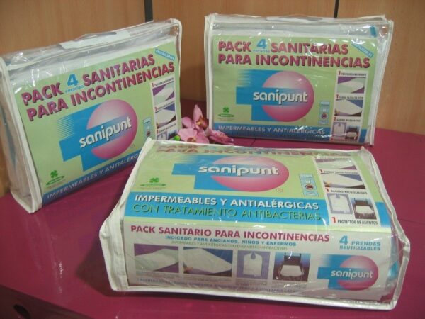 Pack 4 prendas sanitarias reutilizables para incontinencia