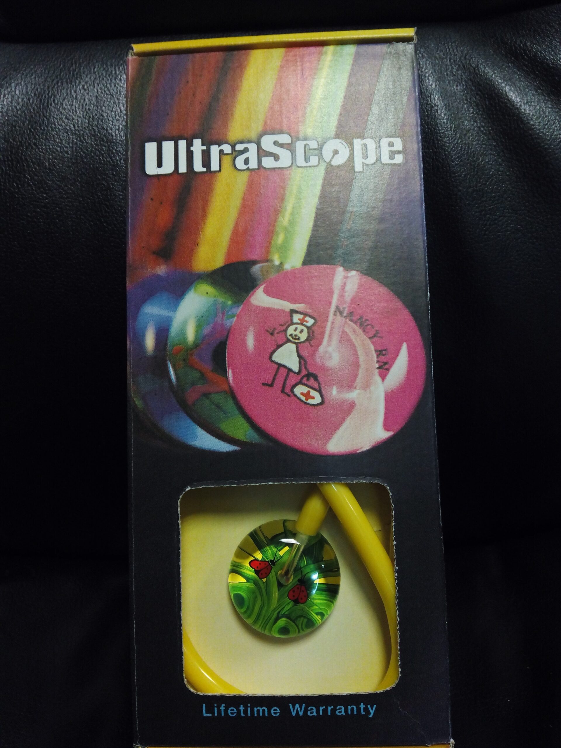 Fonendo Ultrascope amarillo c/mariquitas