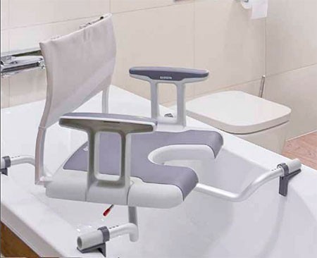 Silla giratoria de bañera con asiento en U