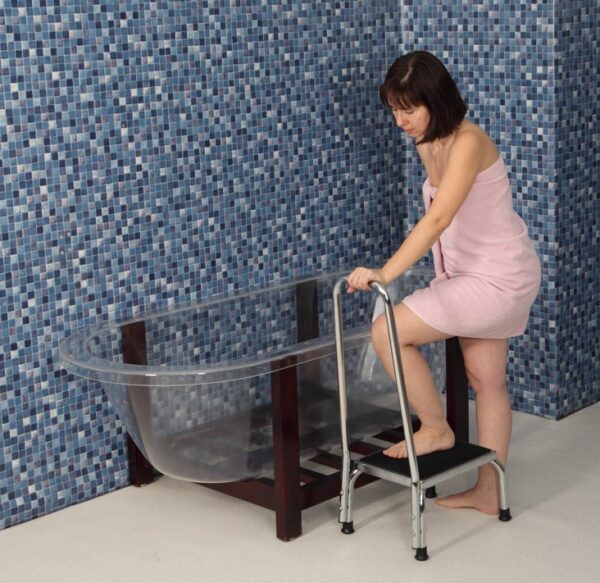 Peldaño con barandilla