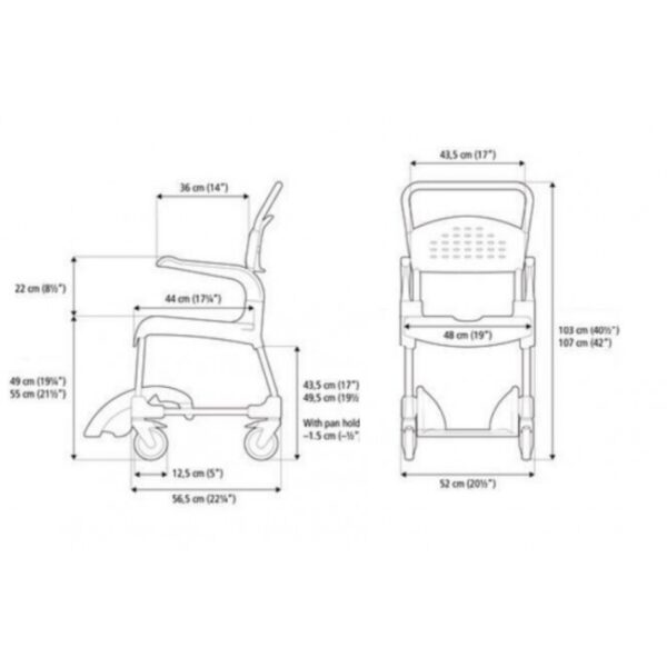 Silla de ducha y WC Etac