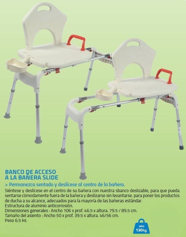 Banco de acceso a bañera Slide