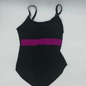 Bañador negro con franja fucsia