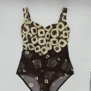 Bañador marrón y beige