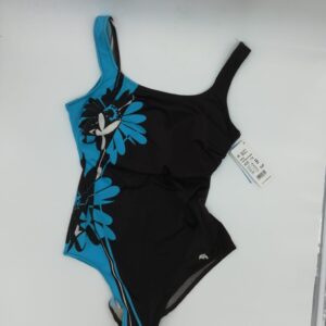 Bañador negro con flores azules