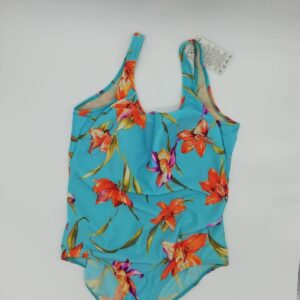 Bañador turquesa con flores