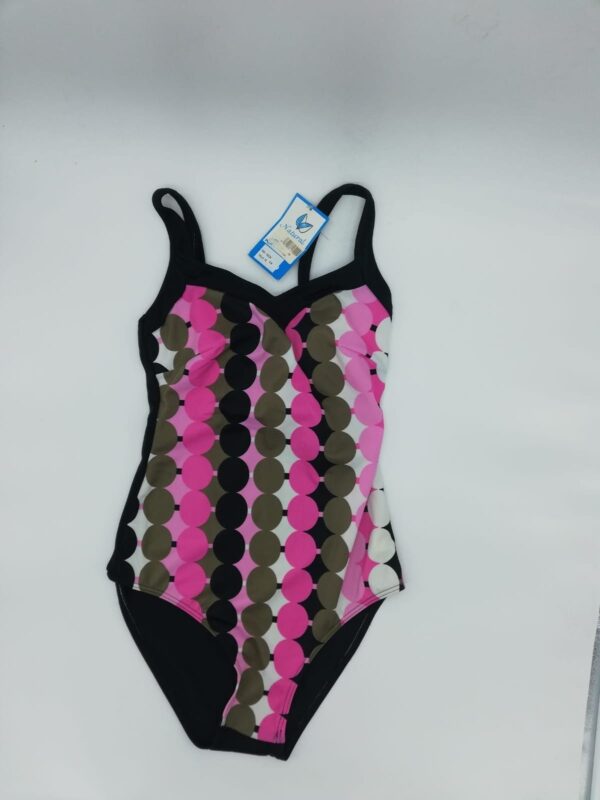 Bañador negro con detalles rosas