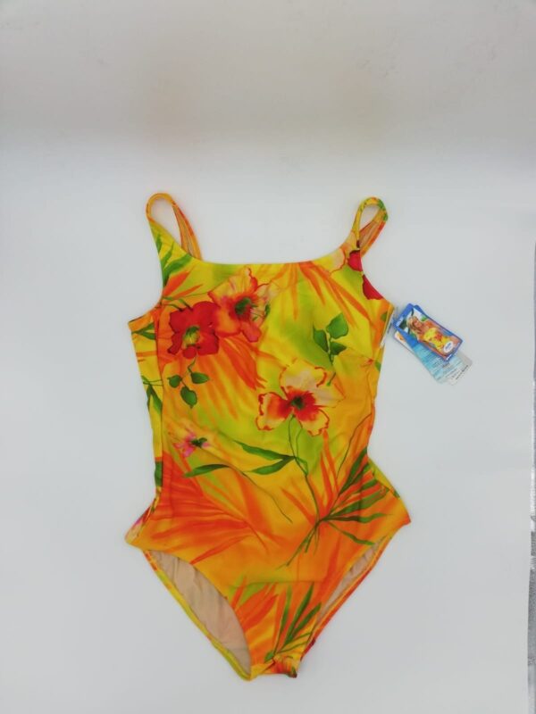 Bañador amarillo con flores