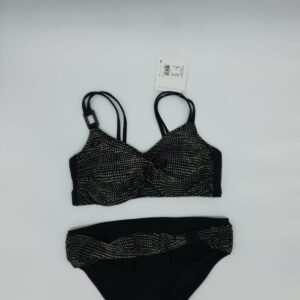 Bikini negro con detalles blancos