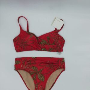 Bikini rojo con flores