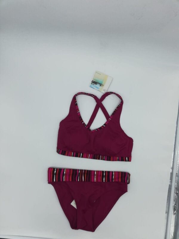 Bikini granate con tirantes cruzados