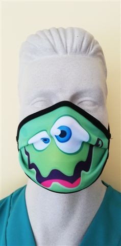 Mascarilla higiénica infantil Monster verde