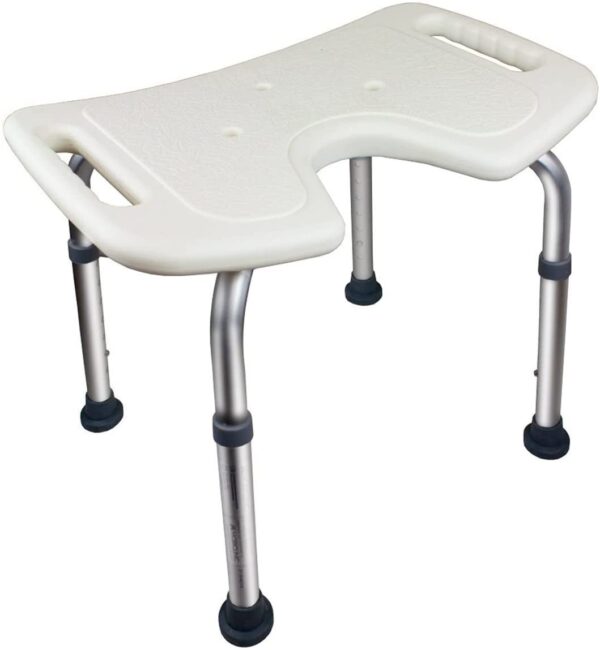 Taburete de ducha con asas y asiento en U