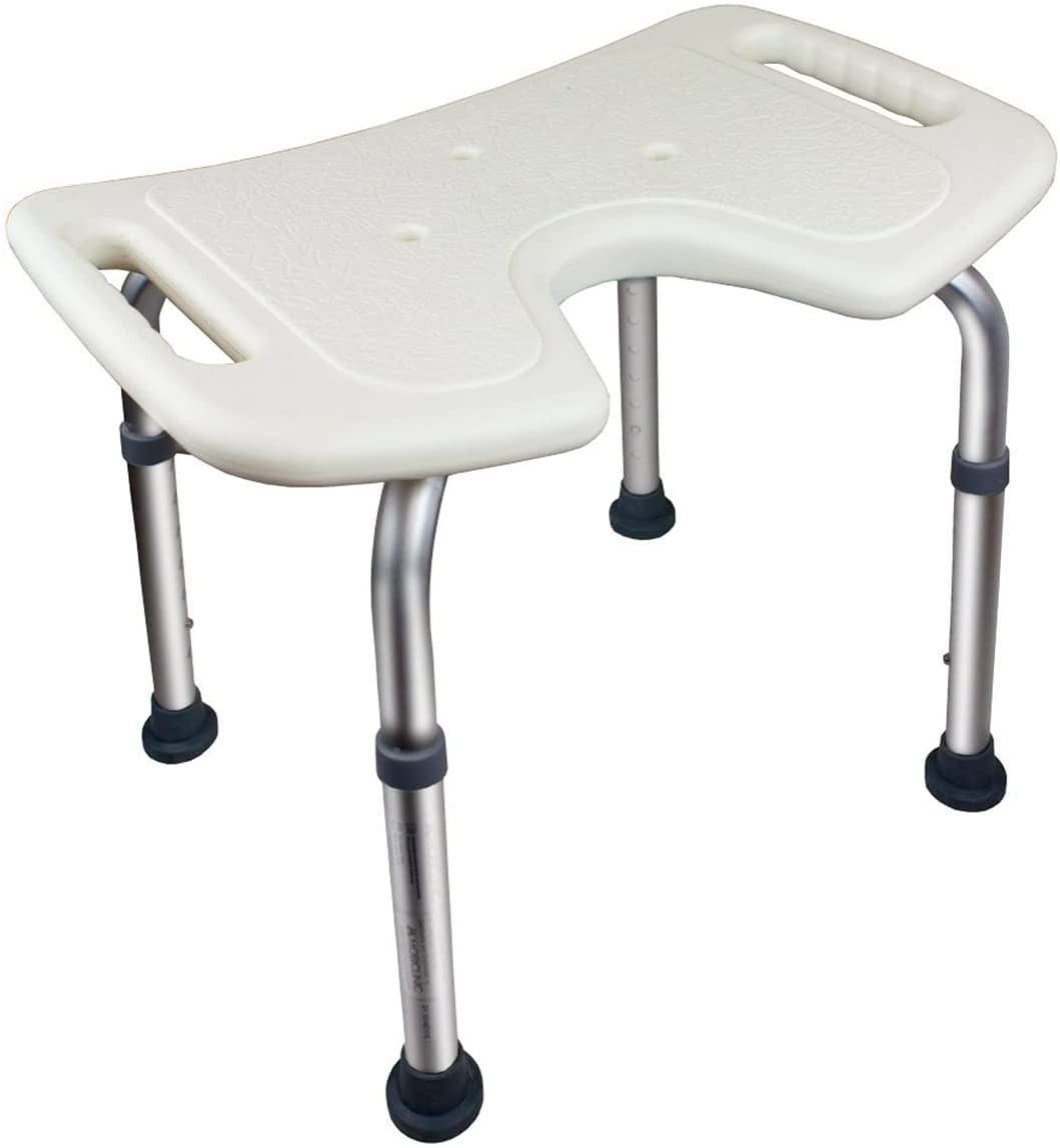 Taburete de ducha con asas y asiento en U